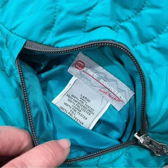 Free Country quilted reversible sleeveless vest puffer size L Green Gorpcore - Picture 13 of 13